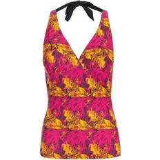 Dame - XXS Tankinier Trespass Bloomer Halterneck Tankini Top - Pink Lady Print