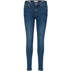 Selected Sophia Mid Waist Skinny Jeans - Blue/Dark Blue Denim