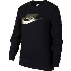 Cotton Sweatshirts Nike Older Kid's Sportswear French Terry Crew - Black (CU8518-010)