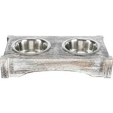 Trixie Bowl Set Wood/Stainless Steel