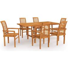 vidaXL 3059598 Patio Dining Set, 1 Table incl. 6 Chairs