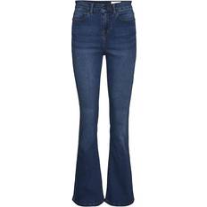 Noisy May Sallie Flare Medium Blue Denim Jeans - Bleu