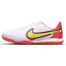 Beste Fotballsko Nike Jr. Tiempo Legend 9 Academy TF GS/PS - White/Bright Crimson /Volt