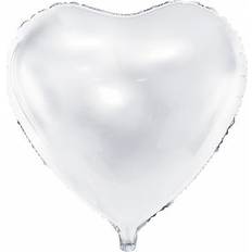 Effen kleur Ballonnen met Tekst & Thema PartyDeco Foil Ballons Heart 45cm White