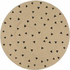 Jute - Runda - Svarta Mattor & Fällar vidaXL 133690 Svart, Multifärgad 120cm