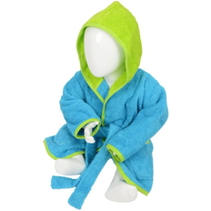 18-24M Peignoirs A&R Towels Baby/Toddler Babiezz Hooded Bathrobe - Aqua Blue/Lime Green