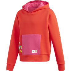 Adidas Girl's X Classic Lego Bricks Cropped Boxy Hoodie - Red/Black (GQ4157)