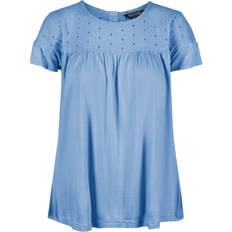 Blåa - T-shirtklänningar Regatta Abitha Short Sleeved Broiderie T-shirt - Blueskies