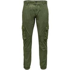 Cargobukser - Grønne Only & Sons Cam Stage Cargo Cuff Pant - Green/Olive Night