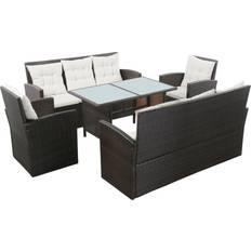 Patio Furniture vidaXL 43972 Outdoor Lounge Set, 1 Table incl. 2 Chairs & 2 Sofas