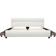 vidaXL Bed Frame with LED 2 Drawers 70cm