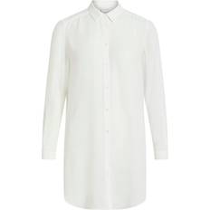 Vila Lucy Long Loose Fit Shirt - White/Snow White