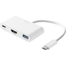 Deltaco USB C-USB A/HDMI/USB C M-F 0.1m