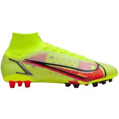 Green - Women Soccer Shoes Nike Mercurial Superfly 8 Elite AG - Volt/Black/Bright Crimson