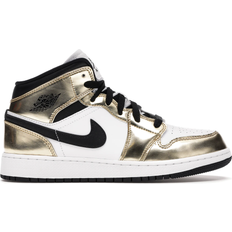 Nike Gold Trainers Nike Jordan 1 Mid GS - Metallic Gold/Black/White