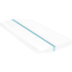 200cm Matelas en Polyéther vidaXL 90x200 cm 7 Zones Mousse PU 10 cm H2 H3 White Matelas en Polyéther