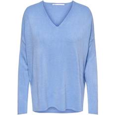 Only V-Neck Knitted Pullover - Blue/Blue Fog