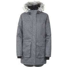 Trespass Thundery Waterproof Parka Jacket - Black/Silver Grey