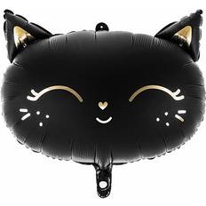 PartyDeco Foil Ballons Cat Black/Gold