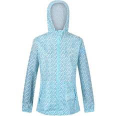 Polka Dots Outerwear Regatta Women's Printed Pack-It Waterproof Jacket - Cool Aqua Edelweiss