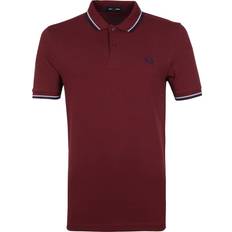 Fred Perry Red Polo Shirts Fred Perry Twin Tipped Polo Shirt - Aubergine