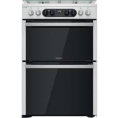 Buttons Cookers Hotpoint HDM67G8C2CX/UK Stainless Steel, Silver, White