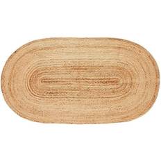 Ovale Tæpper & Skind Hübsch Jute Naturfarvet, Beige, Brun 100x200cm