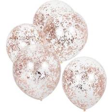 Latex Ballons Mix It Up Foil Confetti Transparent/Rose Gold 5-pack