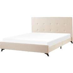 Beige Bed Frames Beliani Ambassador 160x200cm