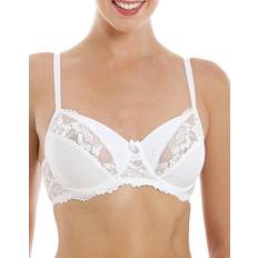 Camille Floral Lace Non Padded Underwired Bra - White