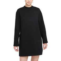 Nike Musta Mekot Nike NSW Tech Fleece Long Sleeve Dress - Musta