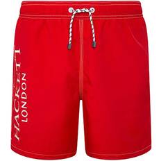 Polyamid Badehosen Hackett London Logo Swim Shorts - Tech Red