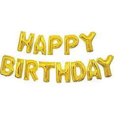 Unique Party Foil Ballons Happy Birthday Gold 14-pack