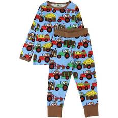 104/110 Nattøj Småfolk Nightwear with Tractor - Blue Grotto