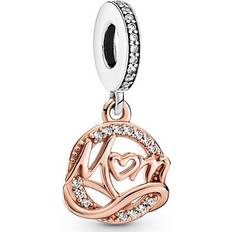 Pandora Mum Dangle Charm - Rose Gold/Silver/Transparent