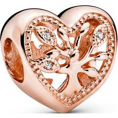 14 karaat Bedels en Hangers Pandora Family Tree Heart Charm - RoseGold