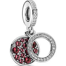 Pandora Charm Colgante Doble Disco Rojo Brillante 799186c03