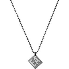 Grey - Men Necklaces Emporio Armani New Logo Pendant Necklace - Grey