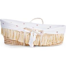 Raphia Lits Childhome Moses Basket Raffia with Mattress & Cover Hearts 18.5x33.1"