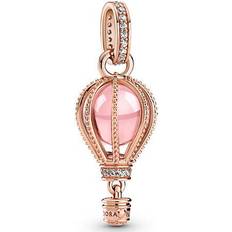 Pandora Sparkling Hot Air Balloon Dangle Charm - Rose Gold/Pink/Transparent