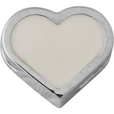 Design Letters Enamel Heart Charm Pendant - Silver