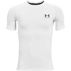 Under Armour Boy's Heatgear Short Sleeve - White/Black (1361723-100)