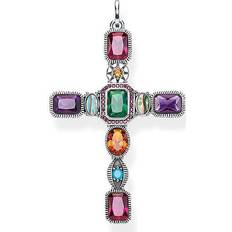 Thomas Sabo Cross Pendant - Silver/Multicolour