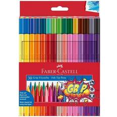 Tusjpenner Faber-Castell Grip Felt Tip Pen Plastic Wallet of 30