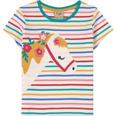 Frugi Camille Applique Tee - Soft Multistripe Horse (TTS110SMQ1824)