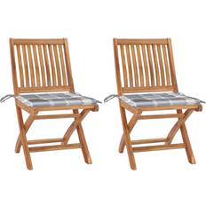 Rød - Teak Stole vidaXL 3062447 2-pack Havestol