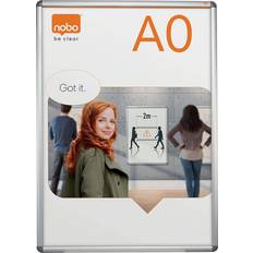 Grå Magnettavle Nobo Snap Frame Poster Display A0
