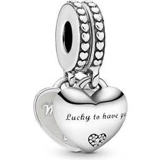 Pandora berlock daughter Pandora Daughter & Mother in Law Split Dangle Charm - Silver/White/Transparent