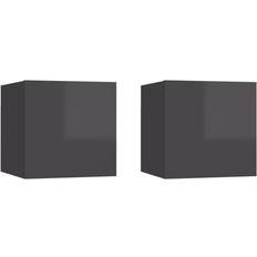 Gris Muebles de TV vidaXL Wall Mounted Mueble de TV 30.5x30cm