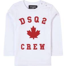 Press Studs T-shirts DSquared2 Branded Long Sleeve Tee - White (DQ0555D00MVJDQ100)